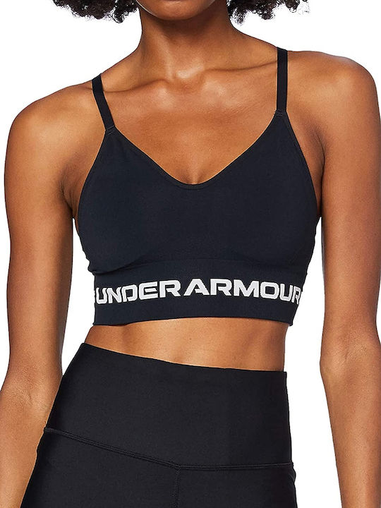 Under Armour Seamless Low Long Γυναικείο Αθλητικό Μπουστάκι Μαύρο με Επένδυση & Ελαφριά Ενίσχυση