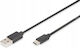 Digitus USB 2.0 Cable USB-C male - USB-A PD Μαύρο 1.8m AK-300154-018-S