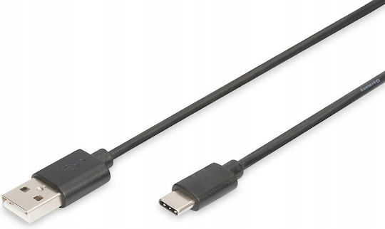 Digitus USB 2.0 Cable USB-C male - USB-A PD Μαύρο 1.8m AK-300154-018-S