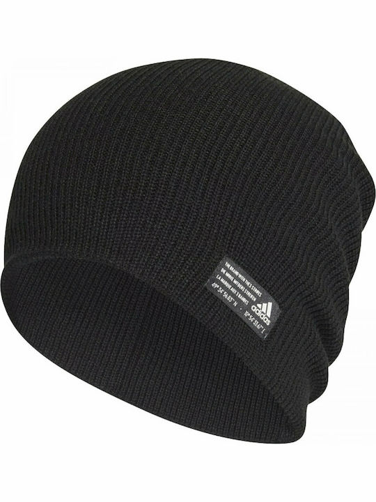 Performance Beanie Unisex Σκούφος με Rib Πλέξη σε Μαύρο χρώμα