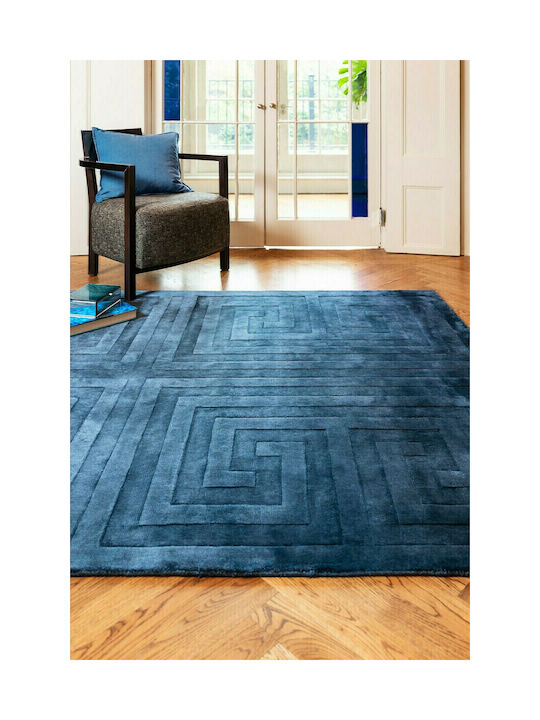 Asiatic London Kingsley Lucrat manual Covor Rectangular Albastru