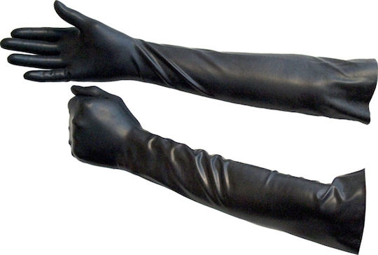Mister B Rubber Gloves Elbow Length BDSM Accessory σε Μαύρο Χρώμα