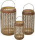 Inart Set Felinare Metalice Cu picioare Bej 3buc