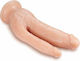 Dr. Skin DP Cock Διπλό Dildo με Βεντούζα Vanilla 22cm