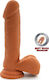 ToyJoy Get Real Dual Density Dildo with Balls Glass Dildo with Balls and Suction Cup Flesh 20cm