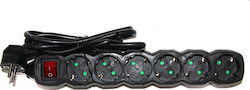 Adeleq Power Strip 6 Positions with Switch and Cable 1.5m