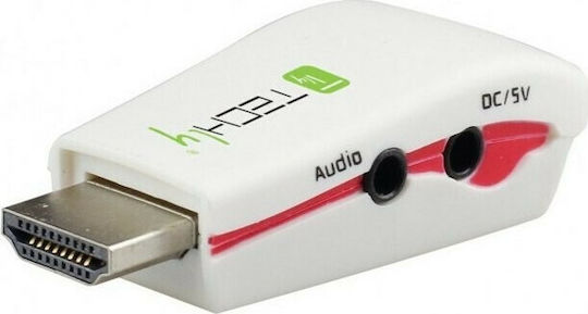 Techly Convertor HDMI Masculin În 2.5mm / VGA Feminin Alb 1 Bucată 022236
