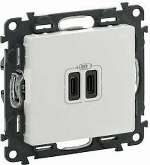 Legrand Valena Walled Power Socket with 2 USB Ports White