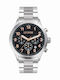 Le Dom Men's Watch 43mm Chronograph Battery with Silver Metal Bracelet