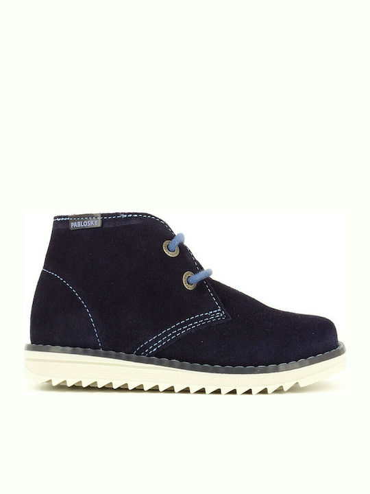 Pablosky Kids Boots with Lace Navy Blue