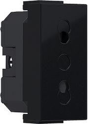 Aca Modys Single Power Safety Socket Black