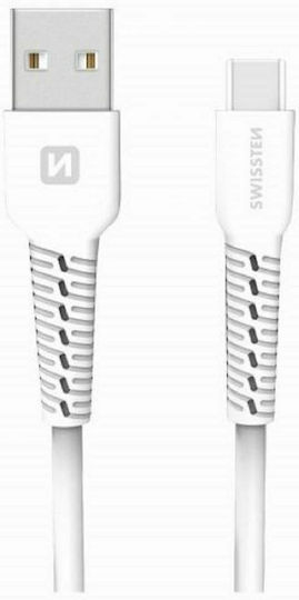 Swissten USB 2.0 Кабел USB-C Мъжки - USB-A Бял 1м 71505531
