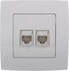 Elmark City Double Network Socket RJ45/RJ11 Cat5 White 190731