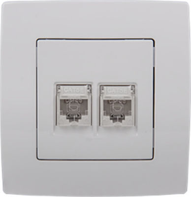 Elmark City Double Network Socket RJ45/RJ11 Cat5 White 190731