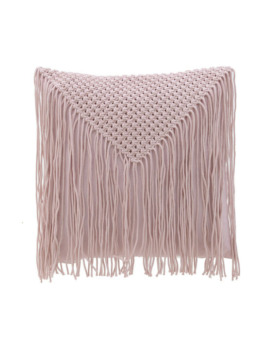 Inart Inart Zierkissen aus 100% Baumwolle Rosa 45x45cm