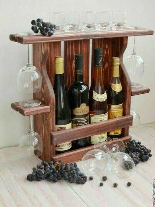 Garkost Creations Gardikiotis Επιτοίχια Μπουκαλοθήκη Ξύλινη Καφέ GSALB1