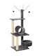 Pawhut Scratching Post Cat Trees Gray 3 levels 40x40x121cm