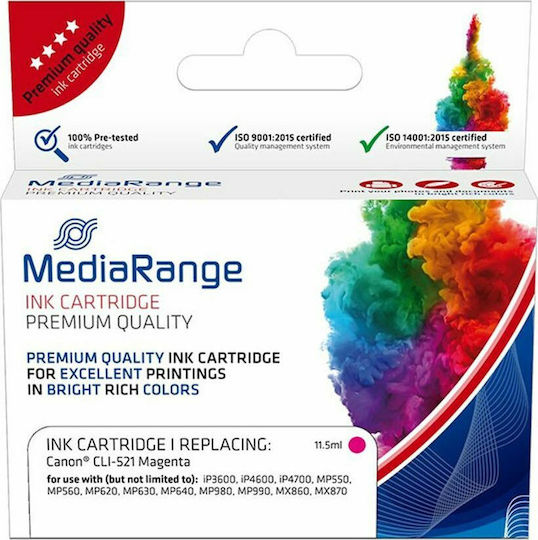 MediaRange Inkjet Printer Compatible Ink Canon CLI-521M 470 Pages 11.5ml Magenta