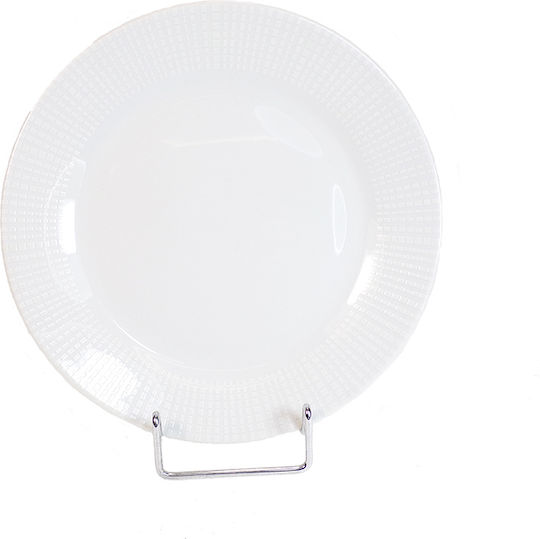 Karvounis Teller Untiefe aus Porzellan Weiß mit Durchmesser 24cm 6Stück