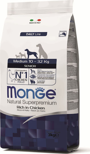 Monge Daily Line Senior Medium 12kg Dry Food for Senior Medium Breed Dogs with Chicken