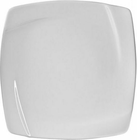 Karvounis Teller Untiefe Platz aus Porzellan White 27x27cm