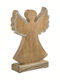 Inart Christmas Wooden Figure Cherub Brown Height 21cm 3pcs