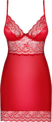 Obsessive Lovica Chemise & Thong Set Babydoll Sexy Red