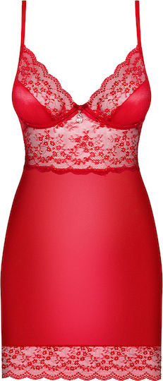 Obsessive Lovica Chemise & Thong Red