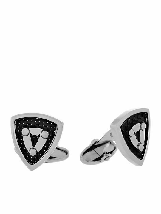 Visetti Cufflinks of Steel Black / Silver