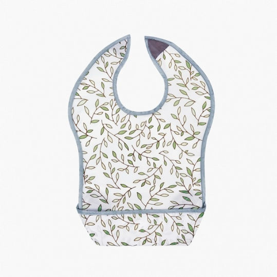 Naforye Italian Manor Waterproof Bib Plastic with Hoop & Loop Fastener & Pocket Gray for 6 m+
