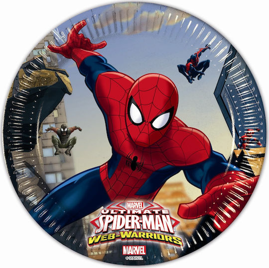 Creative Converting Spiderman Πιάτο για Party 8τμχ