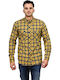 Emerson Herrenhemd Langärmelig Flanell Geprüft Mustard / Blue