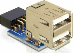 DeLock USB Pin Header Female to 2x USB2.0 Female (41825)
