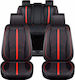 Leatherette Seat Covers Set 9pcs Red / Black