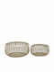 Inart Set of Decorative Baskets Metal Beige 2pcs