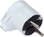 Eurolamp Male Schuko Plug Corner White