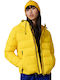 Spirit Sports Women's Short Puffer Jacket for Winter with Hood Yellow