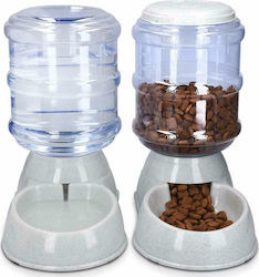 Navaris Automatisch Schale mit Behälter Futter & Wasser für Hunde Weiß aus Propylen 3800ml