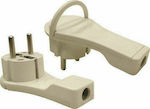 Eurolamp Male Schuko Plug Corner with Ring White