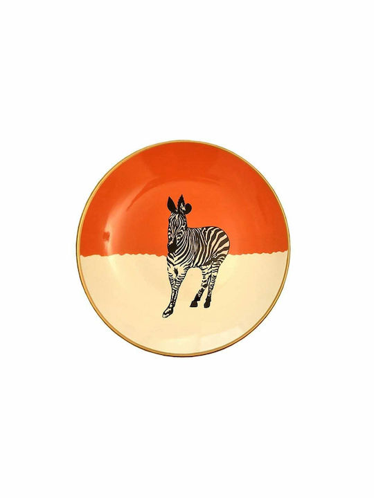 Art et Lumiere Round Ceramic Decorative Platter Orange 31x31cm