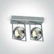 One Light Διπλό Σποτ με Ντουί AR111 σε Ασημί Χρώμα