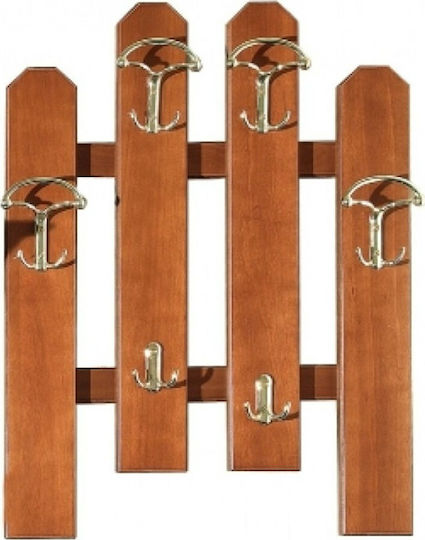 Biotrap Wooden Wall Hanger 12 Hooks Brown 71x50cm