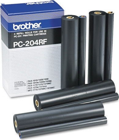 Brother PC-204RFB Compatible Ribbon Ink Cartridge for Bruder Schwarz 450 4Stück (PC-204RF)