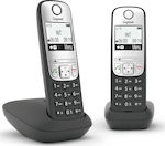 Gigaset A690 Duo Cordless Phone (2-Pack) with Speaker Black