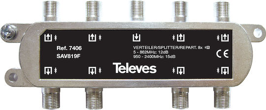 Televes F 8W 5-2400 MHz Splitter Satellite 7406