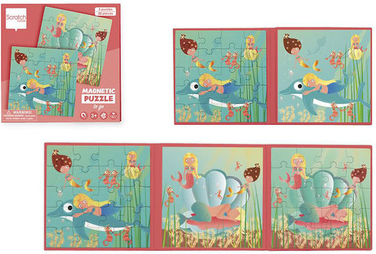 Παιδικό Puzzle Magnetic Puzzle Book Mermaid για 3+ Ετών 40pcs Scratch Europe