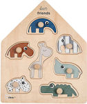 Wooden Kids Peg Puzzle Peg Deer Friends for 1+ Years 7pcs Done by Deer