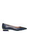 Mourtzi Leather Pointed Toe Navy Blue Low Heels 1/12800