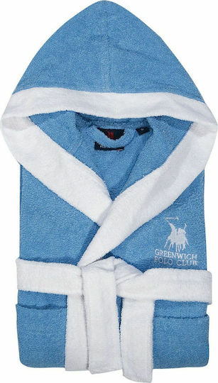 Greenwich Polo Club Плътен шаблон за имена на продукти в категорията "Детски бански ризи". Преведете само текстовите възли на шаблона на български език, запазвайки началния синтаксис и HTML таговете, както са, и без да променяте нищо между '{' и '}'. Детски бански ризи 8605 Light Blue с качулка