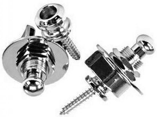 Soundsation Strap Locks Strap Lock 2 Pieces for Electric / Acoustic Guitar in Silver Color